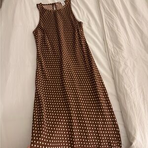 Christian LaCroix Brown Polka Dot Maxi Dress
